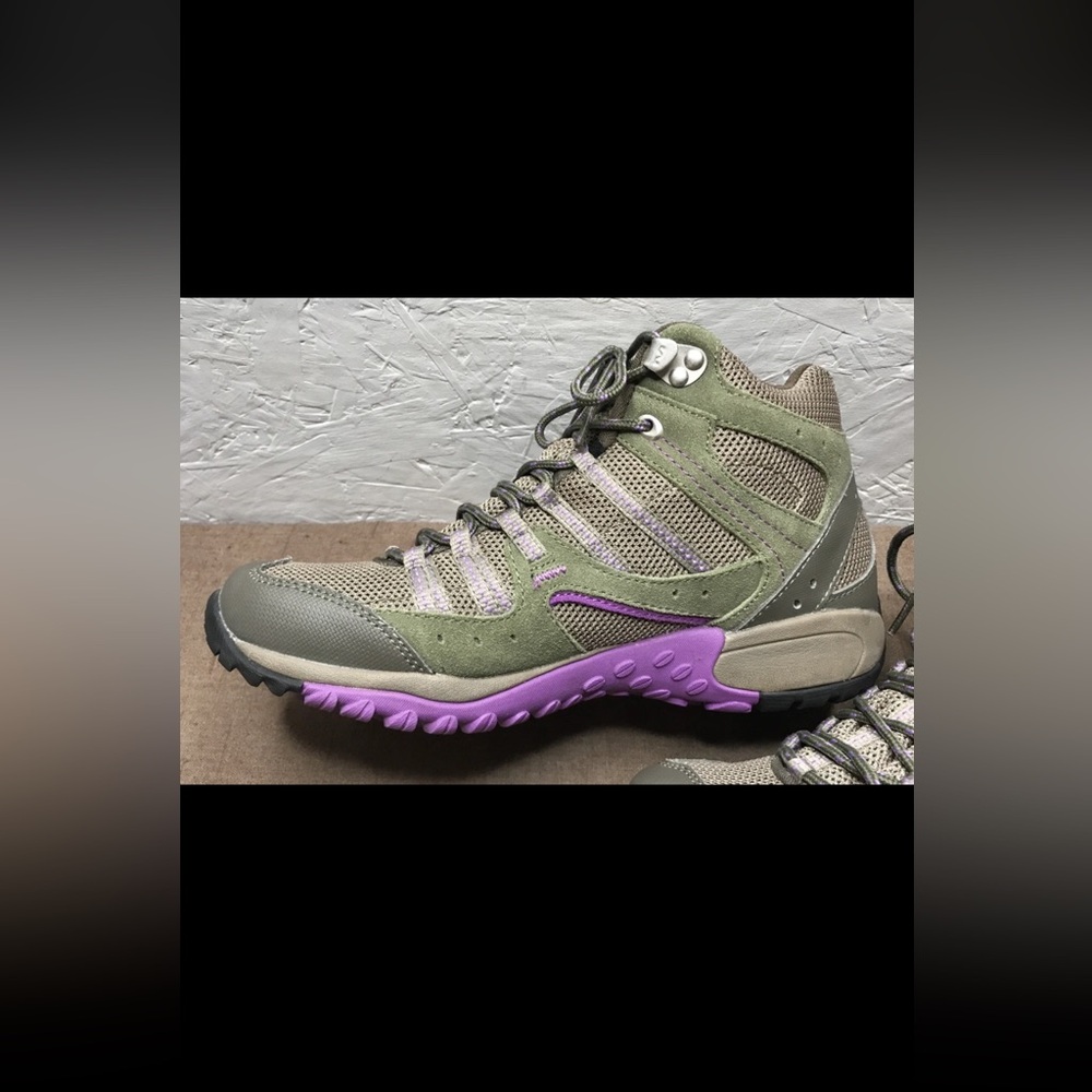 Excellent Merrell Tuskora Mid Women's 9.5 Hiking Boots Waterproof Burnt Olive - Picture 8 of 16
